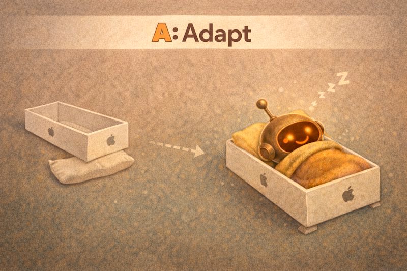SCAMPER-Technique-or-Prompt3-A: Adapt, Lil Bit makes a bed from an iPhone box.