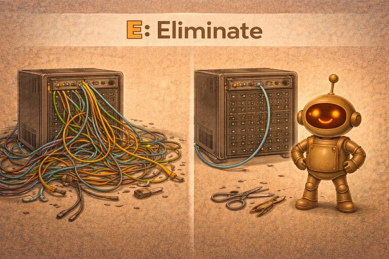 SCAMPER-Technique-or-Prompt6-Eliminate LilBit eliminates extra wires to simplify.