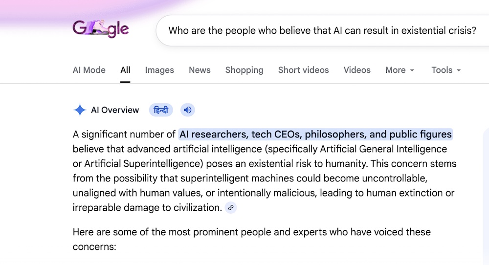 Who believes that AI poses an existential threat to humanity?